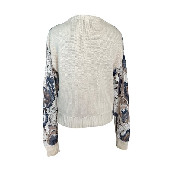 See by Chloe Floral Lace Embroidered Sweater Size S - Picture 8 of 9